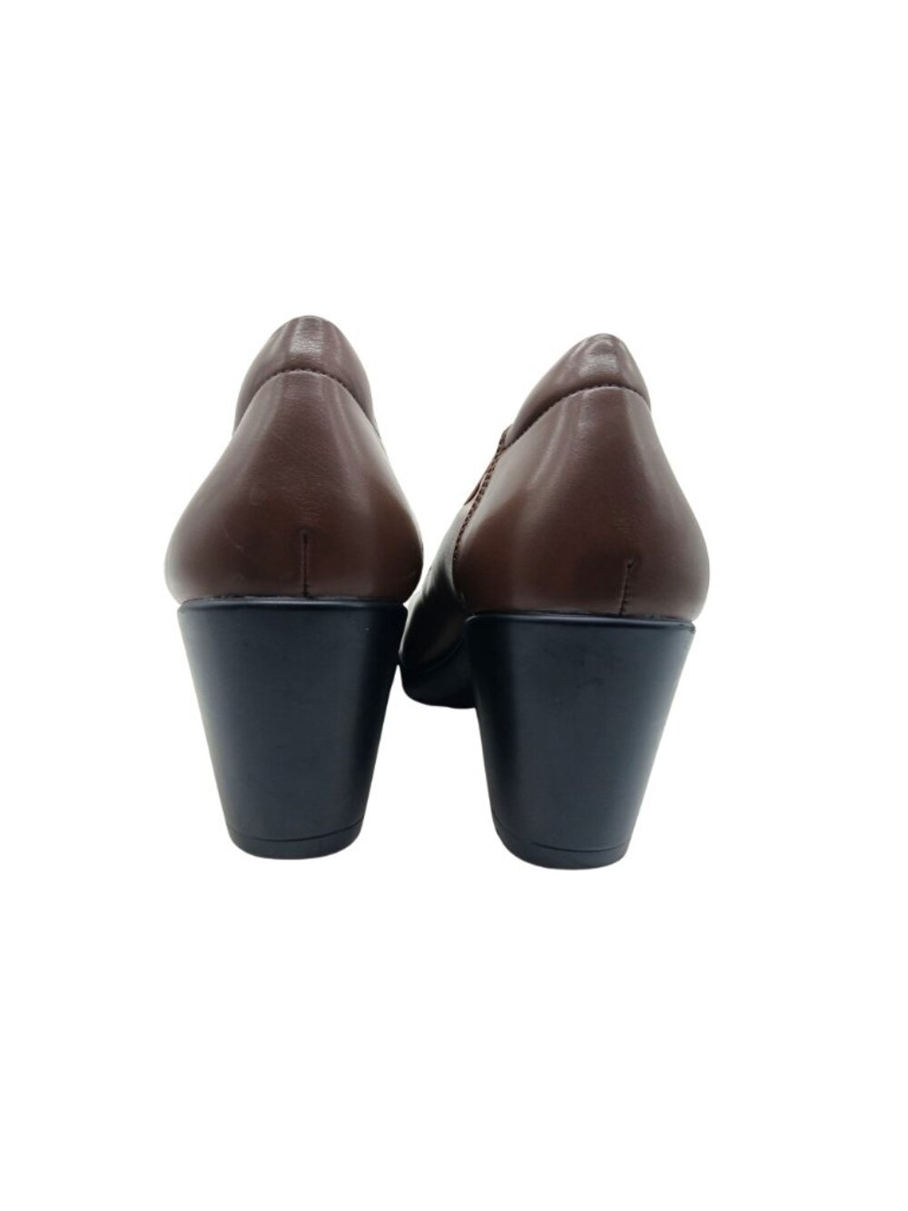 Dream Pairs Edena Brown Block Heel Pumps Women Size 10 Faux Leather Comfort Shoe - Picture 5 of 11